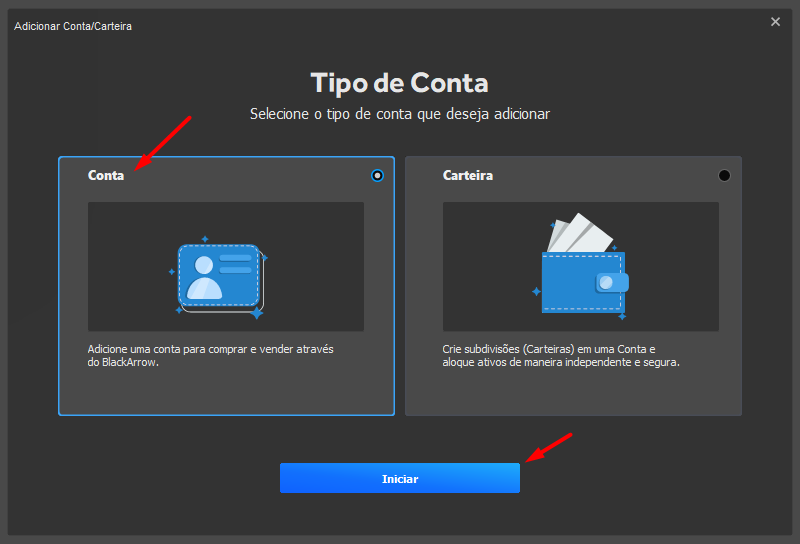 tipo de conta em adicionar conta carteira.png